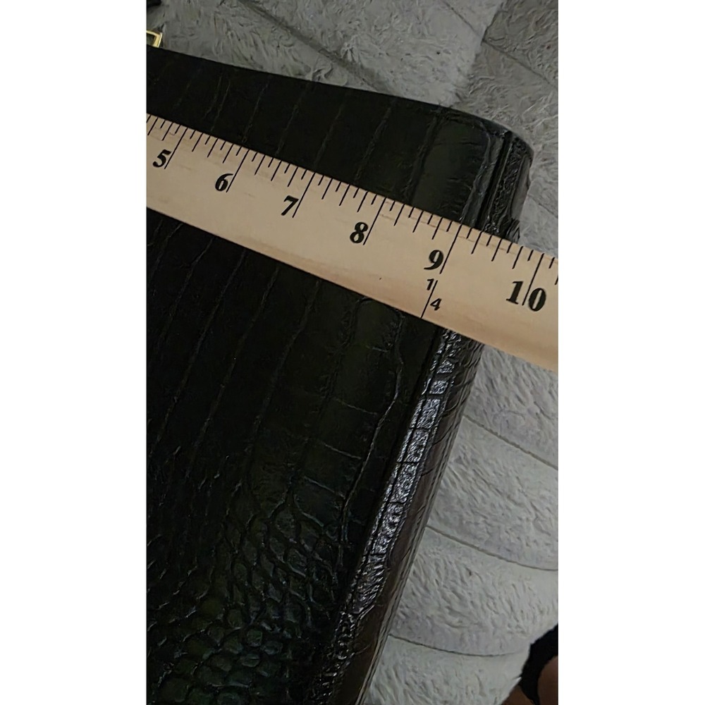 Georgio's and Son Black Croc Embossed Satchel Handbag with Crossbody Strap - Picture 10 of 16